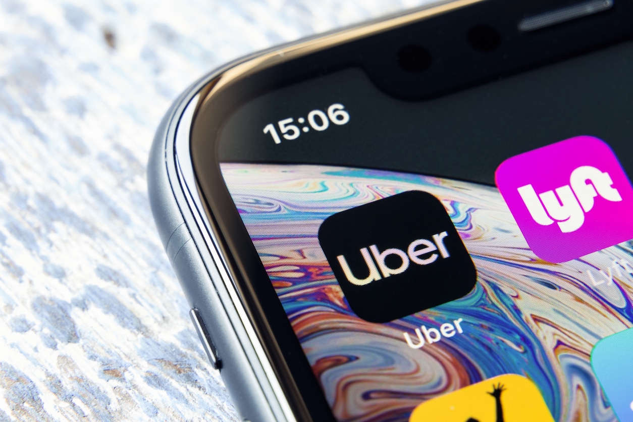Mobile app Uber and Lyft - lawsuit concept